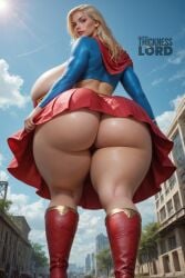 action_comics ai_generated alien_girl blonde blonde_female blonde_hair busty capelet dc dc_comics fat_ass female hyper_breasts kara_zor-el kryptonian lard_ass pawg red_capelet skirt skirt_lift supergirl supergirl_(series) superheroine superman_(series) tagme thicknesslord twitter_link wide_hips