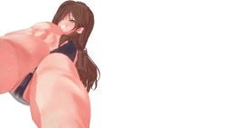 1girls 3d_(artwork) animated brown_hair from_below huge_ass jill_(snats) looking_at_viewer looking_down pubic_stubble solo tagme transparent_background twisted_world_(game)