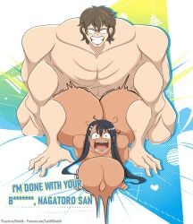 dark-skinned_female hayase_nagatoro huge_ass naoto_hachioji_(senpai) stomach_bulge tasteofchoklit