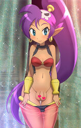 1futa balls bandana breasts censored cleavage dark-skinned_futanari dark_skin dickgirl flaccid foreskin futa_only futanari genie hoop_earrings hourglass_figure intersex liza_(artist) penis pirate shantae shantae_(character) sirwal solo testicles uncut undressing