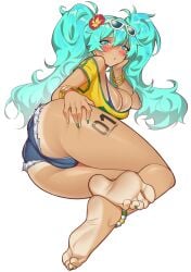 big_breasts brazil brazilian brazilian_female brazilian_miku busty feet female female_focus female_only foot_fetish hand_on_thigh hatsune_miku hourglass_figure kichiroharu pigtails pinup pinup_pose sole_female soles tagme tan tan_body tan_skin tanline vocaloid wide_hips