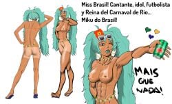 2d abs ass athletic athletic_female bikini_tan blue_eyes blue_hair brazil brazilian brazilian_female brazilian_miku breasts bubble_butt busty can crop_top cyan_hair earrings erect_nipples female female_focus female_only fit fit_female flower_in_hair front_view hatsune_miku hourglass_figure ingeniarte lipstick long_hair makeup nail_polish necklace nipple_bulge pose posing rear_view sandals sunglasses_on_head t-shirt tan tan_body tan_skin tanline thong thong_bikini toned toned_female turquoise_hair twintails vocaloid waist_chain wide_hips wink winking_at_viewer xisco66611