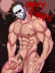 balls bara boner erection friday_the_13th gay hairy hockey_mask jason_voorhees male male_only mask masturbation muscles muscular penis sae_q9 solo solo_male