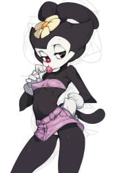 1girls 2024 2024s animaniacs animaniacs_(2020) anthro character_request dot_warner female female_focus female_only flower inkblot lollipop lollipop_in_mouth simple_background skimpy_clothes slugbox tagme tail warner_bros warner_brothers white_background