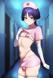 ai_generated blackcatmeow genshin_impact micro_bikini nurse_uniform scaramouche_(genshin_impact)