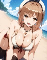 1girls ai_generated alternate_breast_size atelier_ryza big_breasts bostin breasts busty curvaceous curvy curvy_body curvy_female curvy_figure female huge_breasts large_breasts reisalin_stout sweat sweating sweaty sweaty_body sweaty_breasts thick_thighs thighs voluptuous