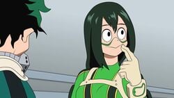 1boy 1girls amphibian animal_humanoid animated balls blowjob blush blushing clothed clothing cum cum_in_mouth cum_inside cum_on_penis cum_on_self cumming embarrassed fellatio female freako freckles frog_girl frog_humanoid funny green_eyes green_hair hero_outfit_(mha) izuku_midoriya light-skinned_male light_skin long_hair long_tongue longer_than_one_minute looking_at_partner male male_moaning moaning my_hero_academia oral penis screaming sex short_hair sound straight thick_cum tongue tongue_around_penis tongue_out tongue_wrap tonguejob tsuyu_asui veiny_penis video