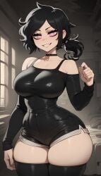 1girls ai_generated ashley_graves big_breasts breasts cleavage collarbone female female_focus female_only goth goth_girl hana_aera large_breasts solo solo_female the_coffin_of_andy_and_leyley