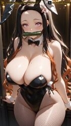 1girls 2025 4k ai ai_assisted ai_generated anime anime_style artist_name ass bare_shoulders big_breasts black_hair breasts bunny_costume bunny_ears bunny_girl bunnysuit demon_slayer dreamyan_ai female fishnets gag gagged hi_res high_quality high_resolution highres huge_breasts kamado_nezuko kimetsu_no_yaiba long_hair nezuko_kamado pantyhose patreon pink_eyes thick_ass thick_thighs thighs uncensored