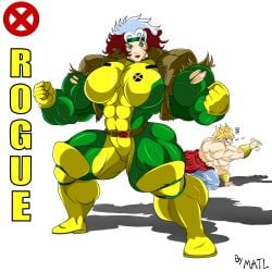 abs biceps breasts broly_(dragon_ball_z)_1993 dragon_ball dragon_ball_z eastern_and_western_character female marvel marvel_comics matl muscles muscular muscular_arms muscular_female muscular_legs muscular_thighs pecs rogue_(x-men) x-men x-men:_the_animated_series