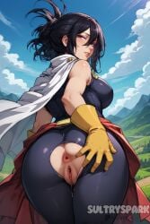 1female 1females 1girls 1woman ai_generated anus artist_name ass ass_focus asshole behind big_breasts big_chest black_hair boku_no_hero_academia breasts butt_focus character chest daytime female from_back from_behind futarush genitals large_breasts large_chest looking_at_viewer looking_back looking_back_at_viewer medium_breasts medium_chest my_hero_academia nana_shimura normal_boobs normal_breasts normal_chest outdoors patreon patreon_username ponytail purple_eyes pussy shimura_nana sky sultryspark vagina video_game video_games