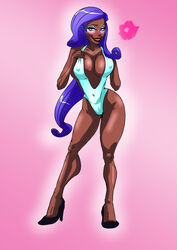 1girls alternate_version_available bare_shoulders big_breasts bimbo blue_eyes blue_hair blush busty cleavage curvy dark-skinned_female dark_skin ear_piercing earrings erect_nipple erect_nipples eyelashes eyeshadow female female_only friendship_is_magic front_view high_heels hourglass_figure human kiss_mark_on_photo lipstick lipstick_mark long_hair looking_at_viewer makeup my_little_pony one-piece_swimsuit piercing pose posing rarity_(mlp) red_lipstick shiny shiny_skin simple_background solo standing straight_hair swimsuit tan tan_skin tanlines tanned thong very_long_hair voluptuous wide_hips zxcv