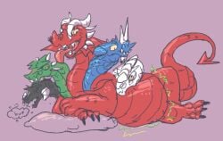 burp_cloud burping digestion digestion_noises dragon european_mythology female feral greek_mythology hydra mythological_creature mythological_scalie mythology oral_vore pillow red_body red_scales scales scalie solo tiamat_(dnd) vore woodhouse3d