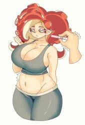 digital_drawing_(artwork) digital_media_(artwork) early_pregnancy faceless_character gigantic_breasts looking_away looking_to_the_side lotxolt nervous nintendo octarian octoling octoling_girl octoling_rival pregnancy_test pregnant pregnant_female shaking shaking_hand splatoon splatoon_2 splatoon_3 sweatpants tank_top