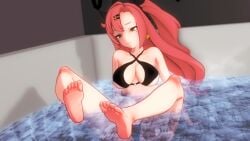 1girls 3d adult bathtub bikini black_bikini feet female female_only hair high_resolution highres hoyoverse koikatsu light-skinned_female light_skin long_hair nicole_demara pink_hair purplefox solo_female zenless_zone_zero