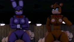 3d_(artwork) animated ankha_ride_(minus8) big_breasts bonnie_(fnaf) bra collage cowgirl_position five_nights_at_freddy's freddy_(fnaf) nightbotgrey riding_penis rule_63 tagme tits_out video