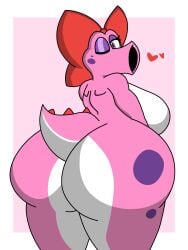 1girls 2024 absurd_res anthro ass big_ass bimbo birdo breasts bubble_butt dinosaur enderbendr flirting hair_bow heart heart_symbol mario_(series) nintendo rear_view thick_thighs wide_hips wink winking_at_viewer