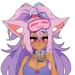 3d artist_self-insert big_breasts breasts cleavage dark-skinned_female female furry huge_breasts indie_virtual_youtuber marysquid