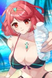 bikini core_crystal female female_only nintendo pyra red_eyes red_hair short_hair solo tagme white_skin xenoblade_(series) xenoblade_chronicles_2 zer00han