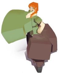 alex_(minecraft) ass_bigger_than_head blocky_body breasts_bigger_than_head breasts_bigger_than_torso enormous_breasts gigantic_ass gigantic_breasts hyper_breasts koi_alive minecraft orange_hair smiling