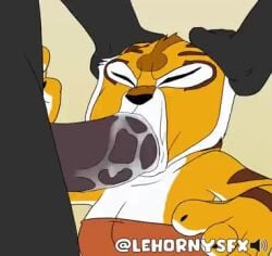 1boy 1female 1girls 1male animated deepthroat disgusting eww forced forced_oral fur furry kung_fu_panda lehornysfx male/female please_tag_your_furry_shit sound tagme throat_fuck throat_swabbing tiger tigress video why