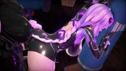 1futa 1girls 3d animated bodysuit clothed_sex corruption glowing_eyes goddess latex latex_ass latex_bodysuit latex_breasts latex_clothing latex_corruption latex_futa latex_gloves latex_legwear latex_nipples latex_skinsuit latex_thighhighs latex_vagina light_skin long_hair neptune_(neptunia) neptunia_(series) penis pleasure_face purple_hair purple_heart_(neptunia) sex sex_from_behind spanked tagme taihou1944 transformation twin_braids video