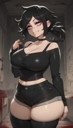 1girls ai_generated ashley_graves big_breasts breasts cleavage collarbone female female_focus female_only hana_aera large_breasts solo solo_female the_coffin_of_andy_and_leyley