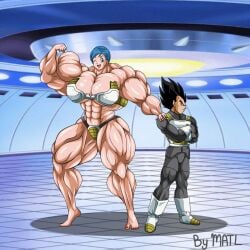 abs biceps breasts bulma bulma_briefs dragon_ball dragon_ball_super dragon_ball_z female matl muscles muscular muscular_arms muscular_female muscular_legs muscular_thighs pecs vegeta