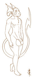 1boy anthro barefoot belly big_ears big_penis big_tail big_testicles bored callmebisky flaccid foreskin furry half-closed_eyes huge_testicles large_testicles looking_away male male_only monochrome nintendo no_nipples nude original_character penis pokémon_(species) pokemon pokemon_(species) pokemon_rgby raichu raichu_rick simple_background solo standing tail testicles text thick_penis toes trenchbound veins veiny_penis video_games watermark white_background