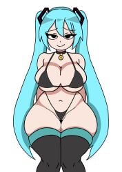 1girls curvy female hatsune_miku micro_bikini mr.brightside180 solo solo_female vocaloid