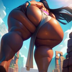 ai_generated ass_focus bbw big_ass bubble_butt chel curvy dark-skinned_female dark_skin dumptruck_ass fat_ass female female_only gigantic_ass huge_ass latina massive_ass round_ass sitting small_waist spread_anus spread_ass spread_butt standing the_road_to_el_dorado thick_ass trishula3 viewed_from_behind voluptuous voluptuous_female