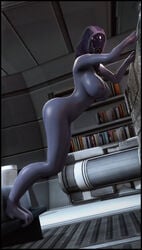 1girls 3d areolae breasts female female_only foab30 large_breasts leaning_forward mask mass_effect nipples quarian solo stretching tali'zorah_nar_rayya