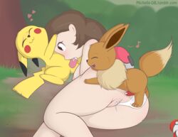 1girls 2018 2boys anal anal_sex anthro areola ass backpack bestiality big_ears black_fur blush breasts brown_eyes brown_fur brown_hair bush closed_eyes clothing cum cum_in_ass cum_in_mouth cum_in_pussy cum_inside dashboom eevee elaine_(pokemon) eyelashes fangs fellatio female female_on_feral feral forest fur furaffinity furry grass group group_sex hair head_grab human human_on_feral interspecies long_ears long_hair looking_down male male_pokemon/female_human mammal musical_note nintendo nipples nude on_side oral outdoors panties panties_aside penis pikachu pokémon_(species) poke_ball pokeball pokemon pokemon_(species) pokemon_lgpe pokephilia public_oral public_topless pussy pussy_juice rodent scratches sex spitroast spoken_heart straight tail text threesome topless tree tumblr underwear video_games watermark wet white_panties wide_hips yellow_fur zoophilia