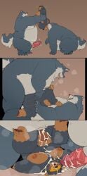 2025 4_toes 5_fingers absurd_res all_fours anal anal_penetration animal_genitalia animal_penis anthro areola ass_to_ass ass_up backpack balls being_watched belly big_belly big_butt big_moobs big_penis big_tail black_body black_fur black_nose black_tail bodily_fluids bottomwear brown_areola brown_body brown_ear_tips brown_fur brown_markings brown_nipples brown_nose brown_pawpads brown_tail butt canid canine canine_genitalia canine_penis canis cheek_tuft chest_tuft claws clothing colored comic digital_drawing_(artwork) digital_media_(artwork) dipstick_ears domestic_dog double_penetration ear_markings empty_eyes erection exhausted face_in_ass facial_tuft feet fingers flat_colors fluffy from_behind_position fur genitals glistening glistening_nipples gloves_(marking) grey_balls grey_body grey_fur grey_tail group group_sex hair hand_on_chest hand_on_moob head_tuft hi_res hiking holding_another huge_butt huge_penis huge_tail humanoid_feet humanoid_hands ineffective_clothing kemono knot knotted_penis knotting larger_male leg_markings lifting_another looking_at_another male male/male male_penetrated male_penetrating male_penetrating_male mammal markings moobs motion_lines multicolored_body multicolored_ears multicolored_fur multicolored_penis night nipples nude open_mouth open_smile overweight overweight_anthro overweight_bottom overweight_male overweight_top pants pawpads penetration penile penile_penetration penis penis_in_ass plant plantigrade quanjiang sandwich_position sex shaded sharp_teeth size_difference smaller_male smile snout socks_(marking) superhero_dog_(quanjiang) tail teeth thick_thighs tired toes tongue topwear tree trio tuft two_tone_body two_tone_ears two_tone_fur two_tone_penis two_tone_tail vein visor weapon white_claws white_sclera wolf
