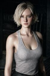 3d 3d_(artwork) ai_assisted artist_request bangs bare_shoulder belt blonde_female blonde_hair capcom caucasian caucasian_female cleavage cleavage_cutout denim denim_shorts grace_ashcroft hourglass_figure hourglass_figured_female jeans medium_breasts medium_hair nsfw posing posing_for_the_viewer resident_evil resident_evil_9:_requiem sleeveless_shirt slim_waist smiling smiling_at_viewer tagme tanktop thick_thighs unknown_artist viewed_from_above wide_hips