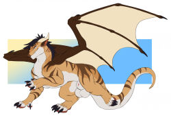 animal_genitalia balls big_balls black_claws black_hair brown_stripes claws countershading digitigrade dragon feral genitals gradient_background hair hi_res horn male mordorinka mythological_creature mythological_scalie mythology pose quadruped raised_leg raised_wings rhystraios_(scoobertmcdoobert) scalie sheath simple_background solo stripes tail tan_body white_background white_balls white_body white_countershading wings