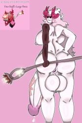 1female 1futa anonymous_artist ass balls big_areola big_ass big_balls big_breasts big_butt big_penis breasts colored full-package_futa futa_only futa_sans_pussy futanari horns hyper hyper_balls hyper_penis inphernal leaking_cum leaking_penis leaking_precum looking_at_viewer looking_back nipples penis phighting pink_hair pink_nipples reference_image roblox roblox_game robloxian tagme taller_futa vinestaff_(phighting) white_body