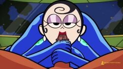 1boy 1girl agent_honeydew animated big_ass big_breasts black_hair bodysuit cum cum_in_mouth cum_inside dexter's_laboratory dial_m_for_monkey fellatio female gif leaking_cum lipstick liquidpoppyseed oral pov pov_eye_contact sound tagme tight_bodysuit video
