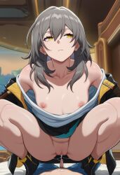 1boys 1boys1girls 1girls ai_generated breasts domination female indoors male naked_male pov self_upload sex small_penis tagme cowgirl_position girl_on_top cum squatting looking_away bored thighs ignoring hair_on_penis honkai:_star_rail honkai_(series) stelle_(honkai:_star_rail) trailblazer_(honkai:_star_rail) cum_in_pussy