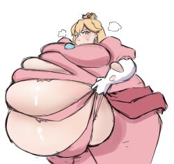 1girls alternate_body_type bbw big_belly blonde-haired_female blonde_female blonde_hair blue_eyes chubby chubby_female errozthered fair_skin fair_skinned_female fat fat_ass fat_female fat_fetish huffing huge_belly jpg mario_(series) mario_bros massive_belly nintendo no_background obese obese_female overweight overweight_female princess_peach ripped_clothes ripped_clothing simple_background ssbbw ssbbw_body_type super_mario_bros. twitter_link white_background