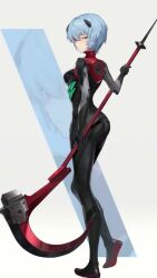 1girls 9:16 albino_girl ayanami_rei black_plugsuit blue_hair_female breasts bubble_ass caked_up clone complex_background crossed_legs crossover curvy_figure emotionless_female female female_focus goddess_of_victory:_nikke high_heel_boots holding_scythe holding_weapon japanese_female jiggle_physics legs_crossed long_legs looping_animation neon_genesis_evangelion no_underwear official_art pale-skinned_female pale_skin petite plugsuit posing_with_weapon rebuild_of_evangelion red_eyes rei_ayanami shaking_breasts short_hair shorter_than_10_seconds shorter_than_30_seconds sideboob skin_tight_outfit skindentation studio_khara tagme textless_version vertical_video video