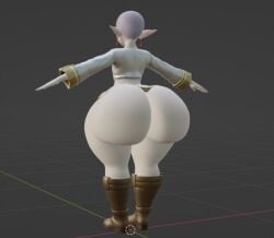 3d bald frieren frieren_beyond_journey's_end huge_ass thegrinderops thick_thighs
