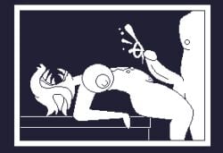 1boy 1girls 2d after_sex after_vaginal aplovestudio aplovestudio_(artist) arched_back breasts cum cum_outside game_cg leaning_back mitruvian_van_(18+_edition) monster monster_girl orgasm orgasm_face pixel_art pleasure_face pleasured sharp_teeth shooting_cum tagme tits trimmed_pubic_hair