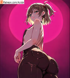 4k 8k acidai ai_generated bangs beautiful big_ass big_hips blunt_bangs blush boner_in_pants brown_eyes brown_hair bulge bulge_through_clothing classy crop_top cute dutch_angle dyed_hair femboy feminization feminized flustered nipples_visible_through_clothing posing public_exposure purple_eyes sexy_pose short_hair side_ponytail sissification small_waist smile smirk thick thick_ass thick_thighs tight_leggings white_hair wide_hips yaoi
