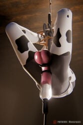 3d_(artwork) 5_fingers 5_toes absurd_res anthro bdsm bodily_fluids bondage bound clothing cock_and_ball_torture colored_fingernails colored_nails colored_toenails cow_suit cum digital_media_(artwork) domestic_cat facing_away_from_viewer feet felid feline felis fingernails fingers floor forced genital_fluids genital_torture hi_res high-angle_view horn humanoid_feet legwear machine male mammal milking_cum milking_machine monarquis nails orgasm penile penis_milking plantigrade restraints romy_(monarquis) rope rope_bondage slave solo spotlight suspension suspension_bondage toenails toes widescreen wood wood_floor