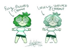 repolyo_(repolyo-chan) repolyo-chan green_hair green_skin plant_girl glasses white_shirt spats tied_hair reference_image character_sheet vibrator_under_clothes vibrator
