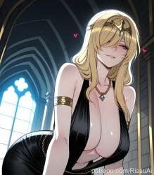 elden_ring fromsoftware elden_ring_nightreign queen_marika_the_eternal patreon patreon_username patreon_link absurdres aesthetic ai_generated anime anime_style blurred_background digital_art digital_painting high_quality highres line_art soft_shading 1girls 1girl 1female solo_focus big_breasts huge_breasts large_breasts big_ass large_ass bubble_butt bubble_ass thick curvy curvy_figure curvy_female curvy_body curvy_hips curvy_thighs sexy sexy_pose sexy_body sexy_female beautiful beautiful_girl beautiful_female cute cute_face 2026 blush blushing blush_lines blushing_female rissuai horny horny_female horny_face horny_expression excited excited_female excited_for_sex excited_expression solo long_hair breasts looking_at_viewer smile blonde_hair dress navel cleavage jewelry bare_shoulders collarbone yellow_eyes heart parted_lips sleeveless indoors artist_name necklace hair_over_one_eye black_dress sleeveless_dress tiara armlet mature_female circlet center_opening patreon_logo plunging_neckline