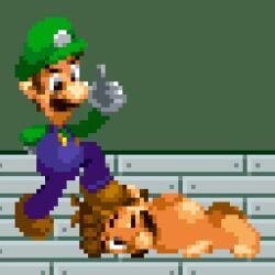 2boys animated bondage clothed clothing degradation feet gay gderror green_hat incest luigi male male/male mario mario_(series) naked nintendo pixel_animation pixel_art shoes stepping_on_head tagme video yaoi