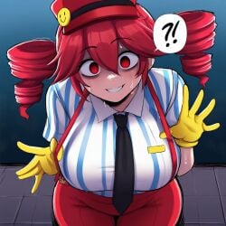 ai_generated big_breasts kasane_teto massive_breasts mesmerizer_(vocaloid) posing unknown_artist