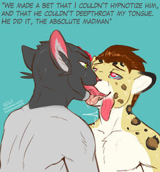 anthro deepthroat drooling extreme_french_kiss feline fellatio french_kissing furry hypnosis kissing leopard licking long_tongue male mammal mind_control oral oral_sex saliva skully skullysilverwolf smile spiral_eyes tagme tongue tongue_in_throat tongue_out x-ray yaoi